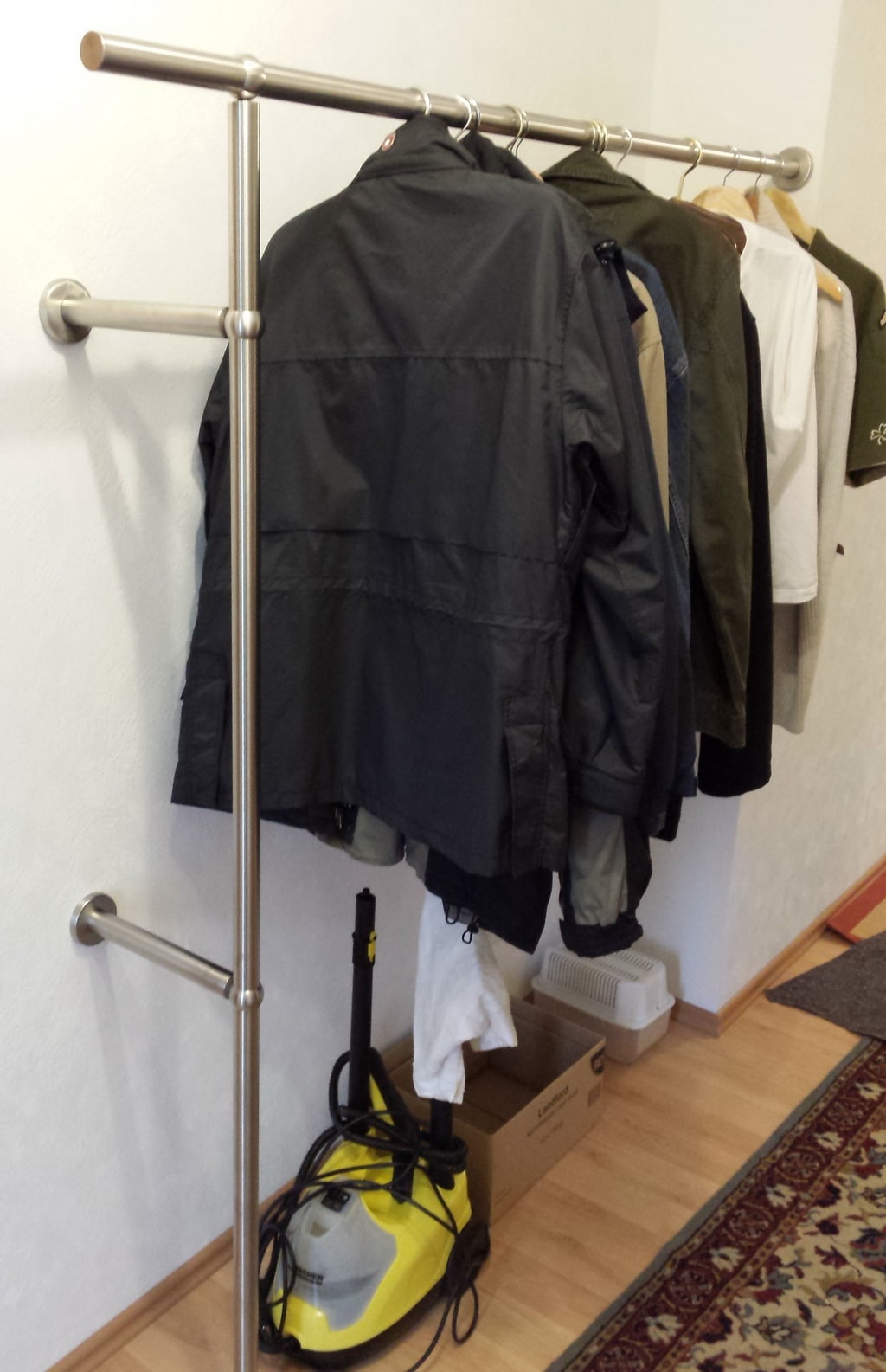 Garobenstange Kleiderstange für Wand oder Decken Montage